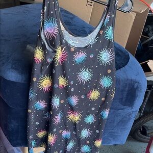 No Boundaries Black Tank Top with Colorful Swirls